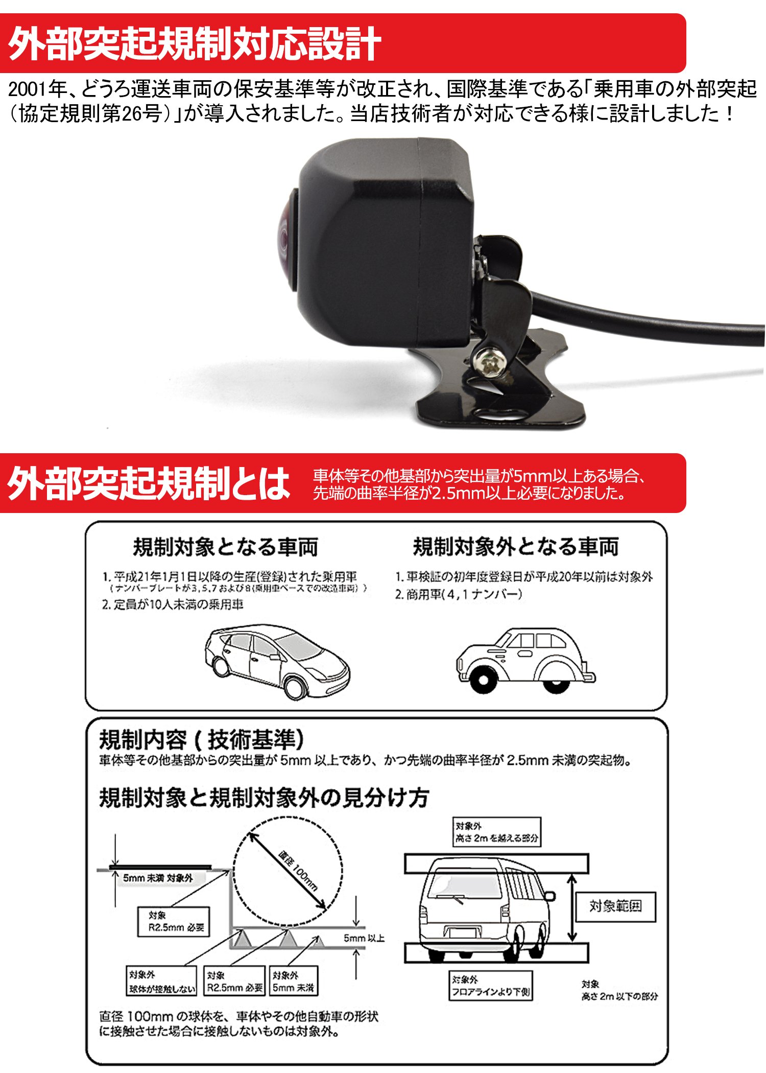 Amazon.co.jp: バックカメラ リアカメラ/フロントカメラ可能 小型
